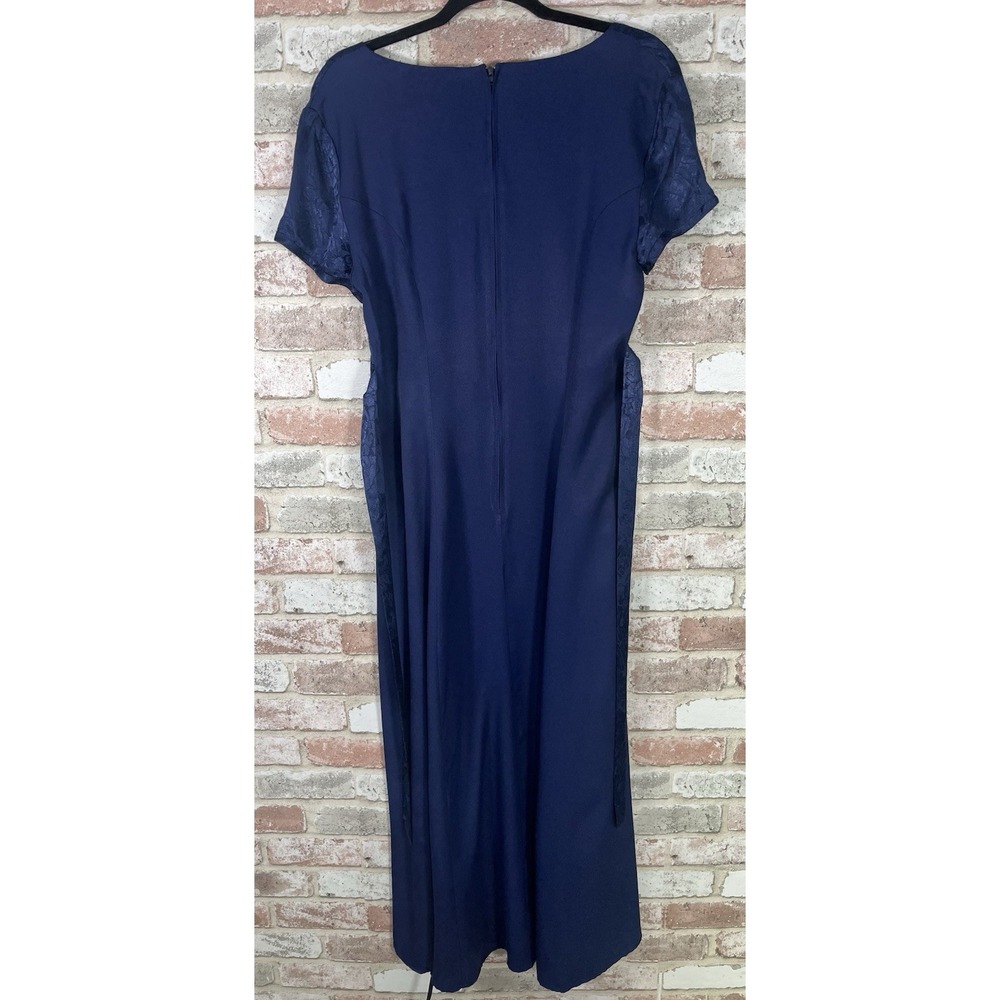 Vintage 90s Frederick's Of Hollywood Navy Empire Waist Maxi Dress Sz 11/12 - Picture 9 of 16